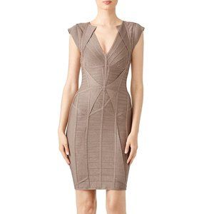 Herve leger bronze margeaux dress sz small